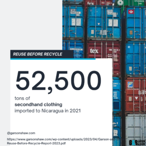 THE SECONDHAND CLOTHING INDUSTRY IN NICARAGUA 3 52500 tons of secondhand clothing imported to nicaragua